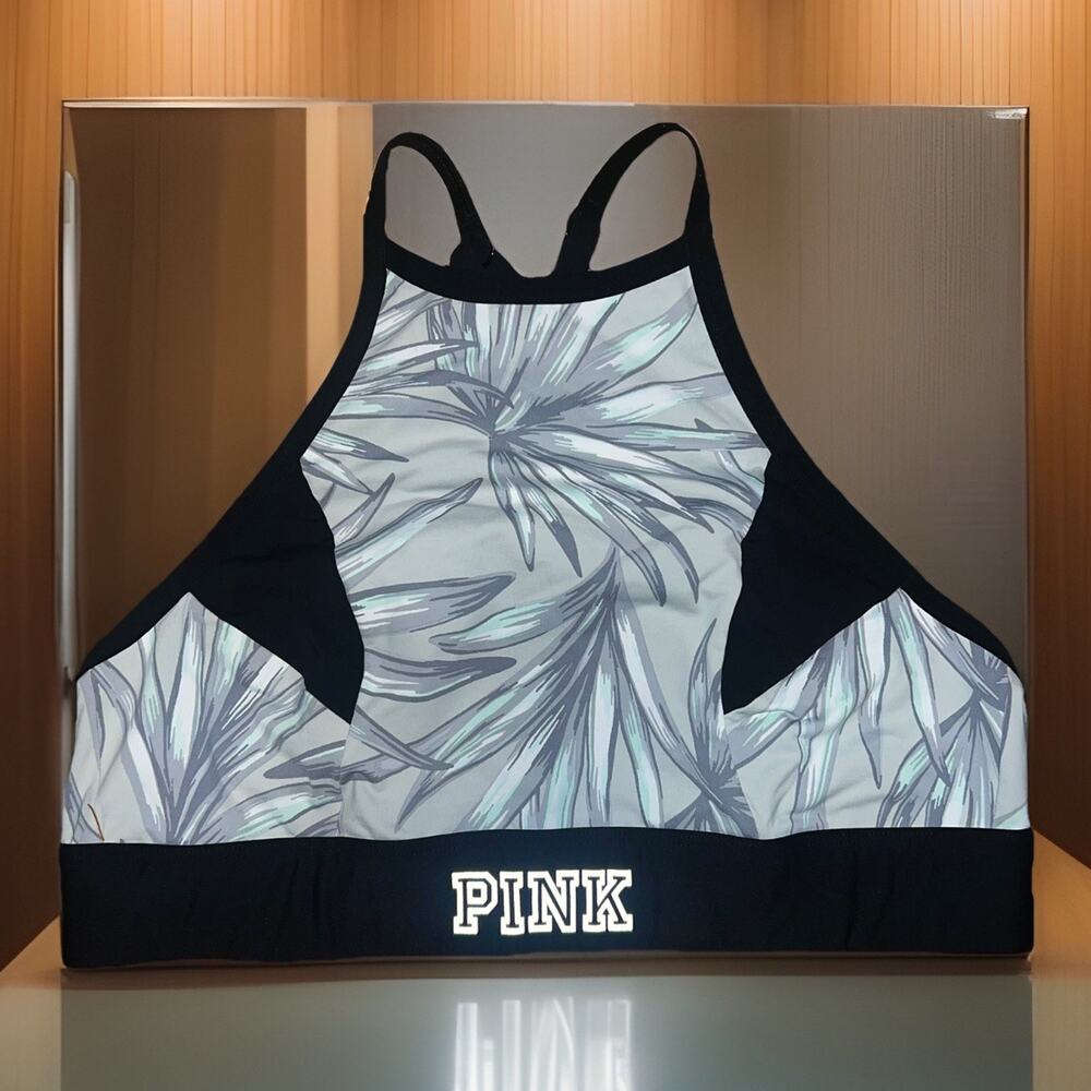 Victorias Secret Pink Ultimate Unlined Sport Bra Halter Unlined Size Large.